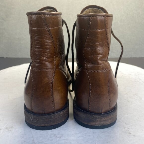 Frye Tyler Lace Up Cognac Leather Boots - Women’s Size 9D (3486070-COG) - Picture 7 of 15